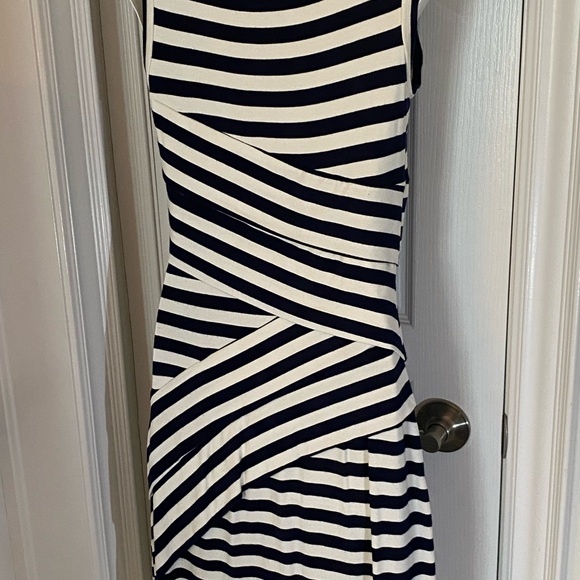 Artelier Nicole Miller USA made fitted dark navy blue/white dress - Picture 6 of 12